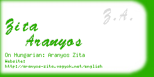 zita aranyos business card